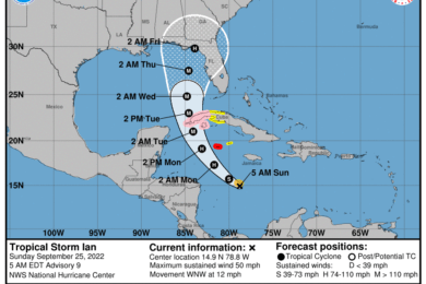 Tropical Storm Ian will rapidly intensify in the Gulf of Mexico on a path that remains uncertain