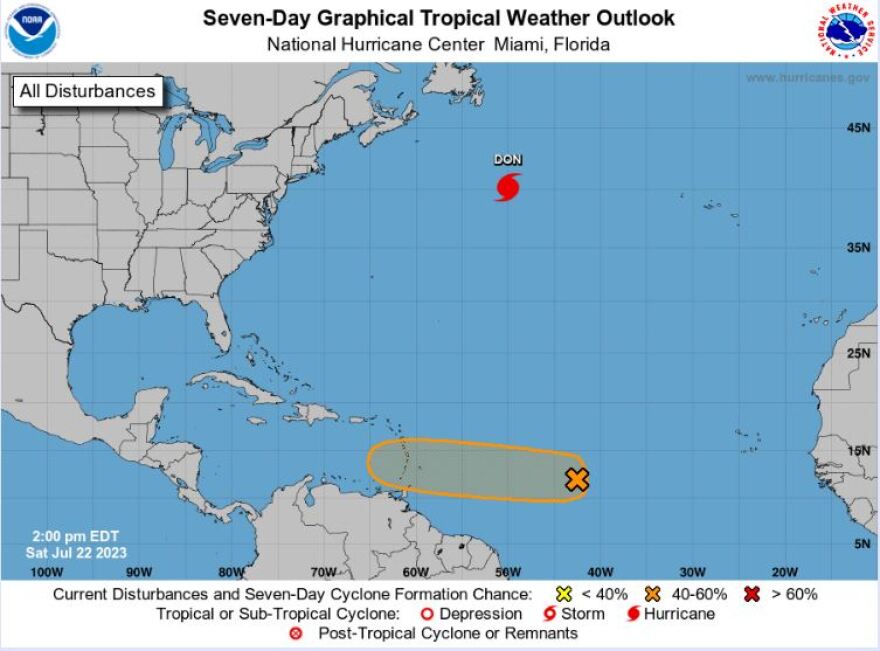 Low pressure region eyed; could form Tropical Depression Emily; Don turns hurricane — won’t last