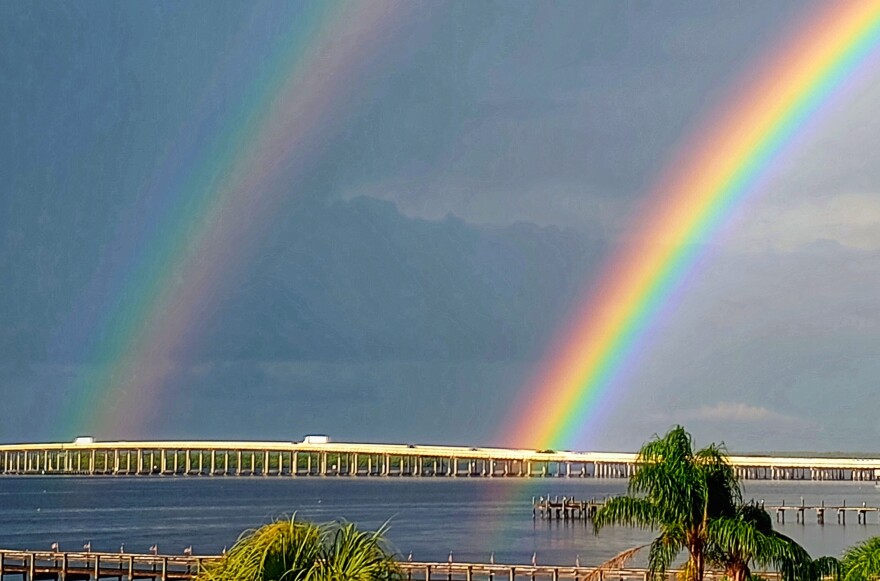 Double rainbows seen over Caloosahatchee River in recent days; pots of gold a rumor