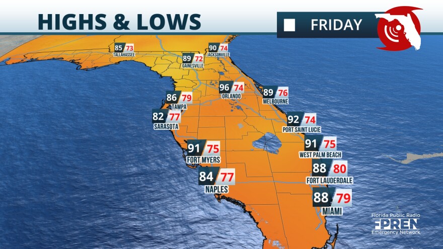 Hottest temperatures so far this year are impacting most of Florida